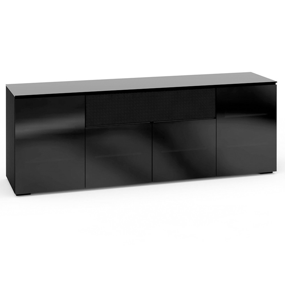 Salamander Oslo 345 Quad-Width AV Cabinet in Black Glass