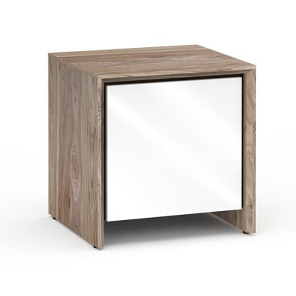 Salamander Designs Barcelona 217 Single-Width AV Cabinet in Natural Walnut / Gloss White