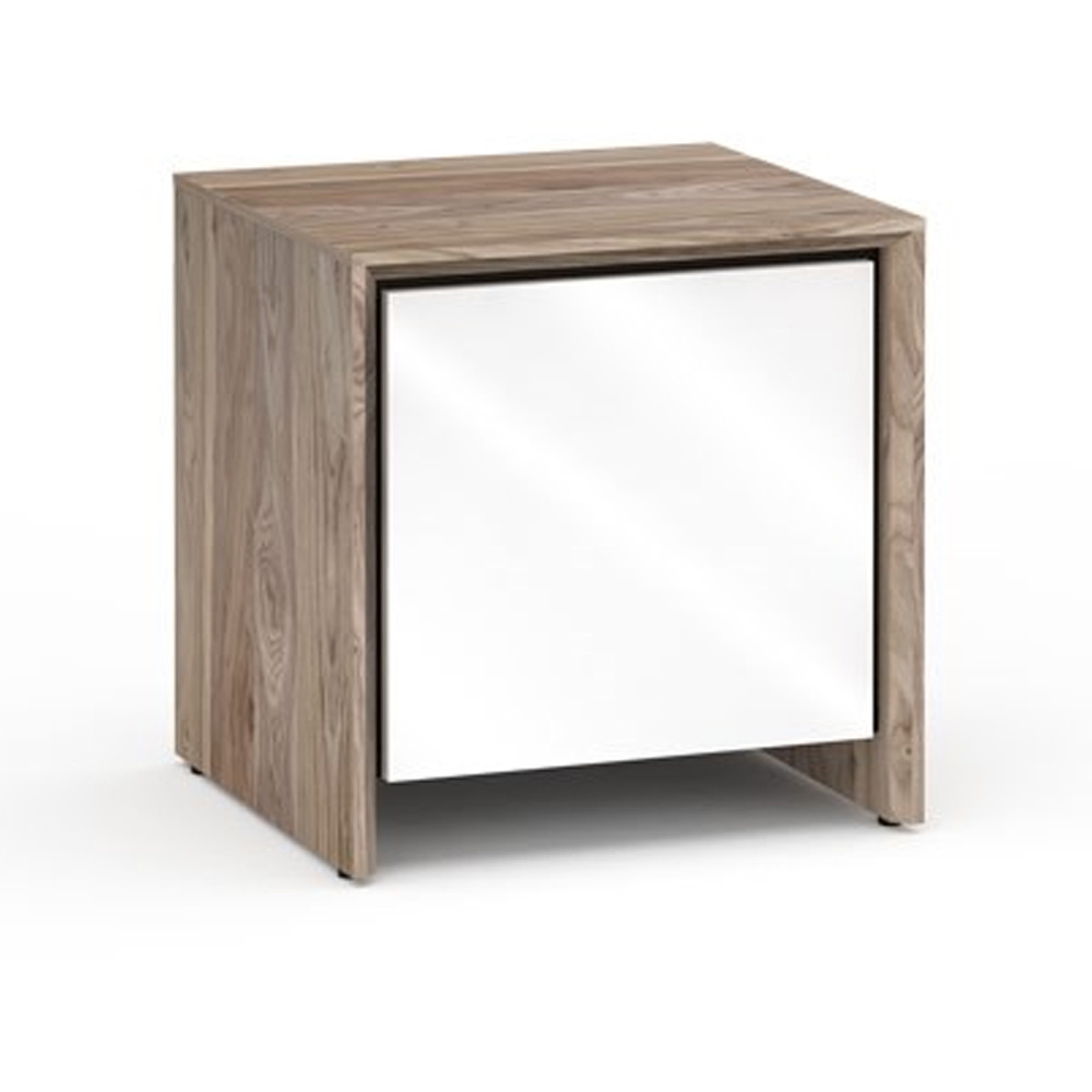Salamander Designs Barcelona 217 Sub Enclosure Single-Width AV Cabinet in Natural Walnut / Gloss White