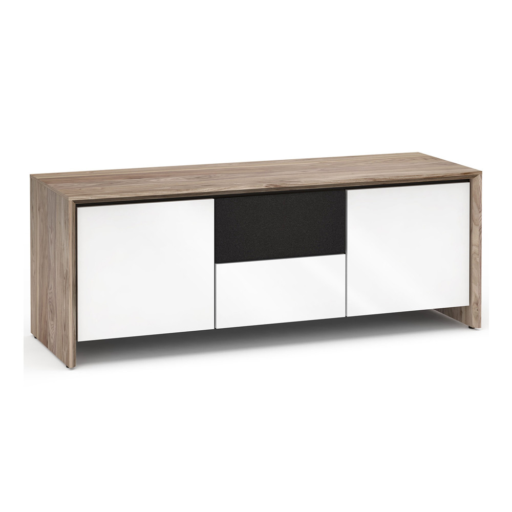 Salamander Barcelona 236 Triple-Width AV Cabinet in Natural Walnut / Gloss White