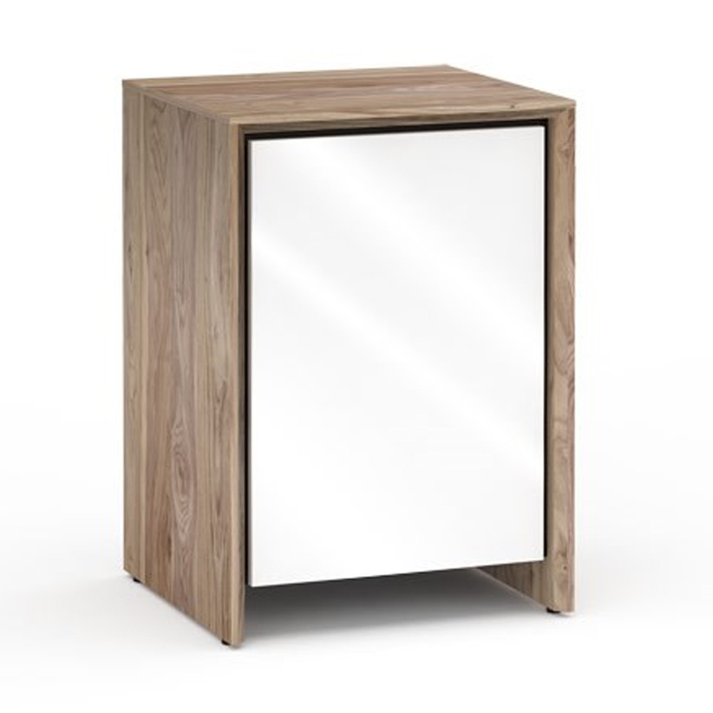 Salamander Designs Barcelona 317 Single-Width AV Cabinet in Natural Walnut / Gloss White