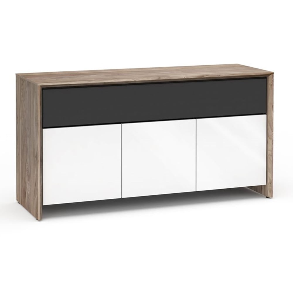 Salamander Barcelona 339 Triple-Width AV Cabinet in Natural Walnut / Gloss White