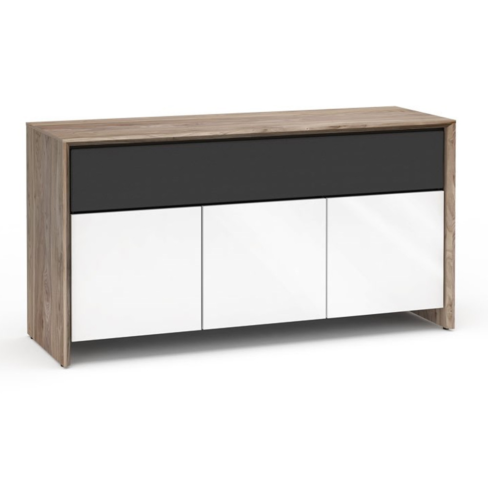 Salamander Designs Barcelona 339 Triple-Width AV Cabinet in Natural Walnut / Gloss White
