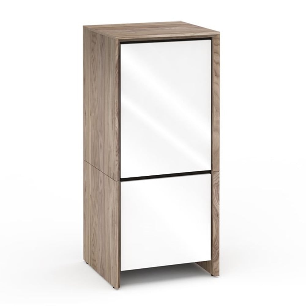 Salamander Barcelona 517 Single-Width AV Cabinet in Natural Walnut / Gloss White