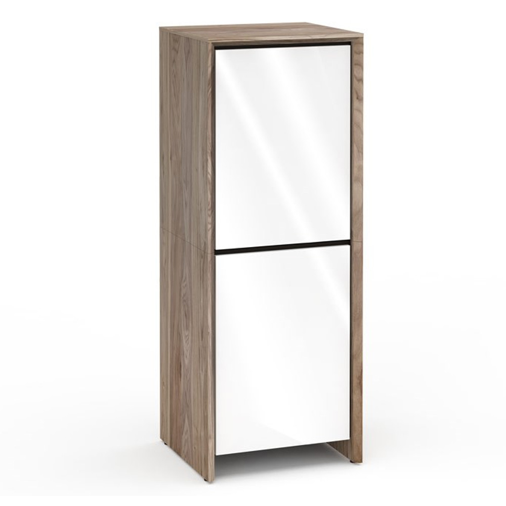 Salamander Barcelona 617 Single-Width AV Cabinet in Natural Walnut / Gloss White