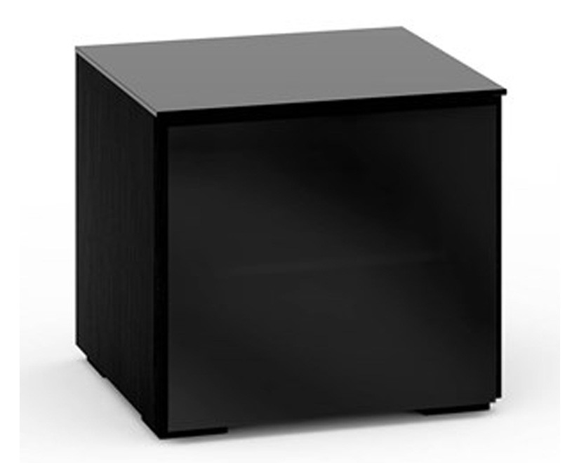 Salamander Oslo 217 Single Width AV Cabinet in Black Glass