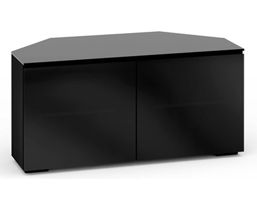 Salamander Oslo 221 Corner Double-Width AV Cabinet in Black Glass