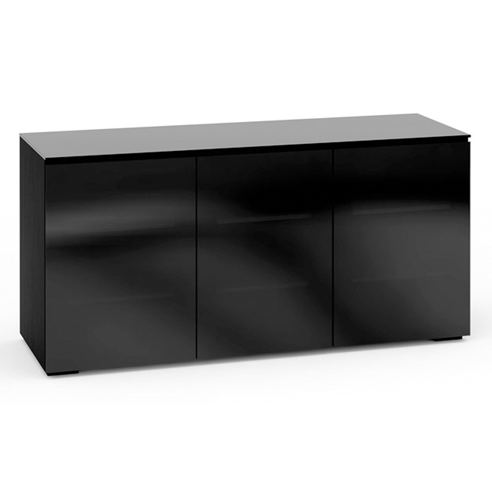 Salamander Oslo 337 Triple-Width AV Cabinet in Black Glass