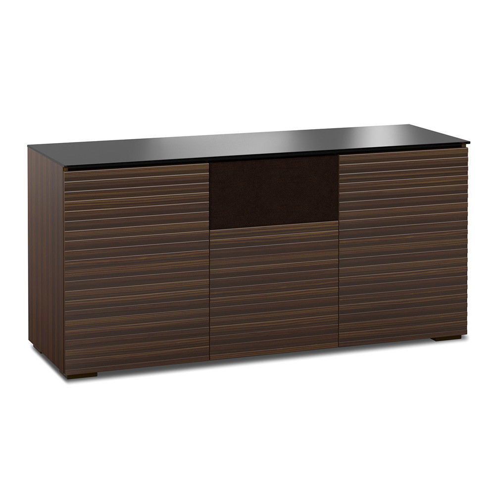 Salamander Zurich 336, Linear Texture Triple-Width AV Cabinet in Opium Brown