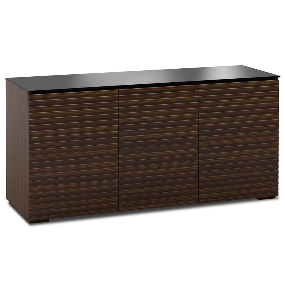 Salamander Zurich 337, Linear Texture Triple-Width AV Cabinet in Opium Brown